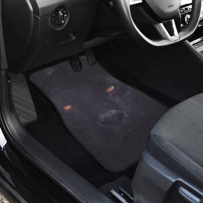 Black Jaguar Print Front and Back Car Floor Mats
