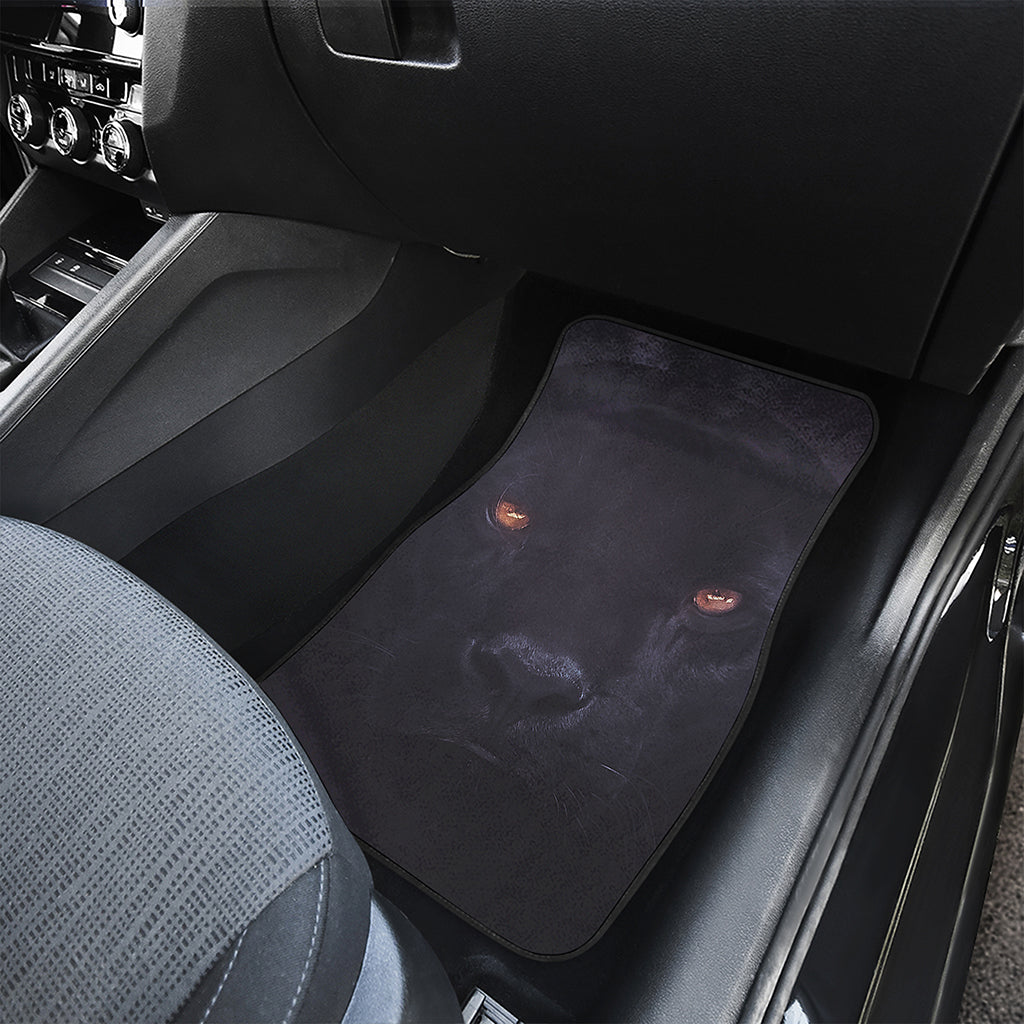 Black Jaguar Print Front and Back Car Floor Mats