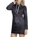 Black Jaguar Print Hoodie Dress