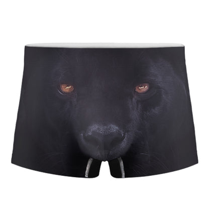 Black Jaguar Print Men's Boxer Briefs