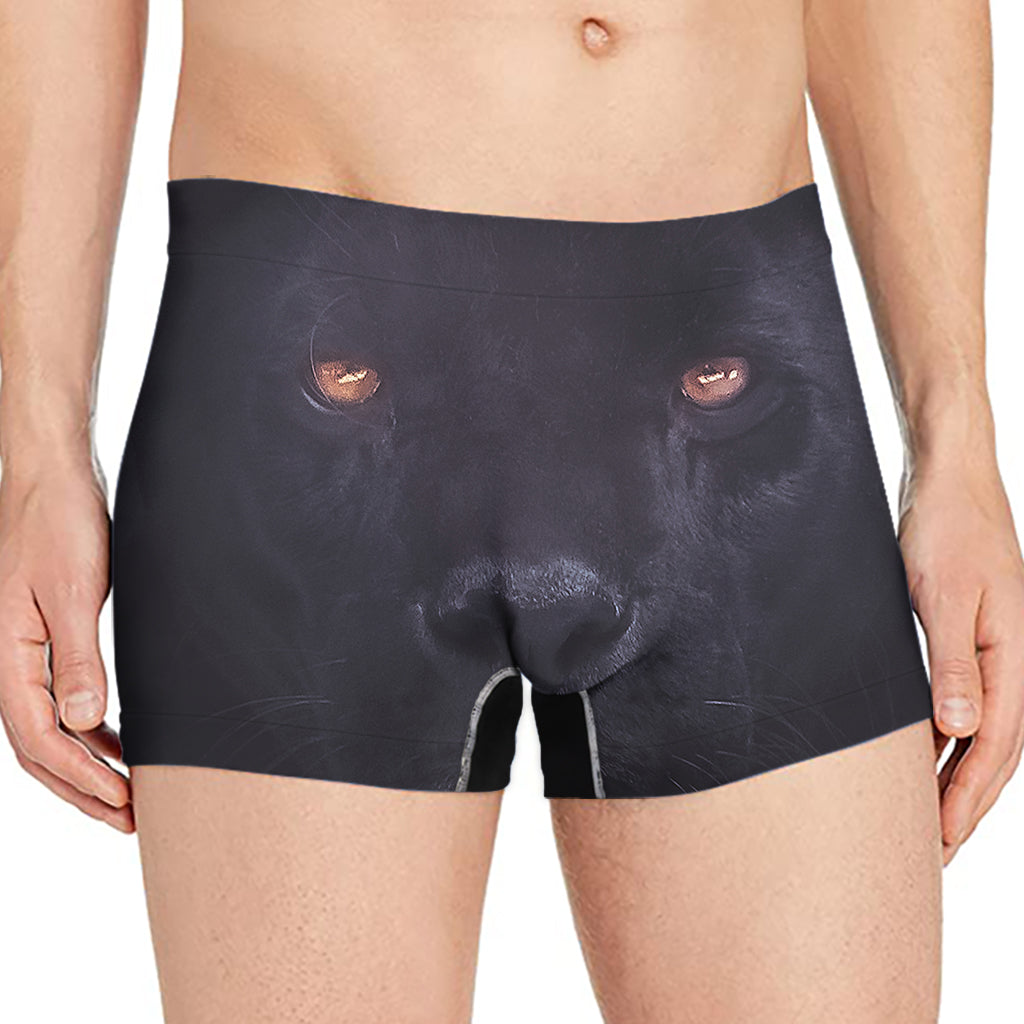Black Jaguar Print Men's Boxer Briefs