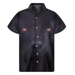Black Jaguar Print Men's Short Sleeve Shirt