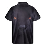 Black Jaguar Print Men's Short Sleeve Shirt