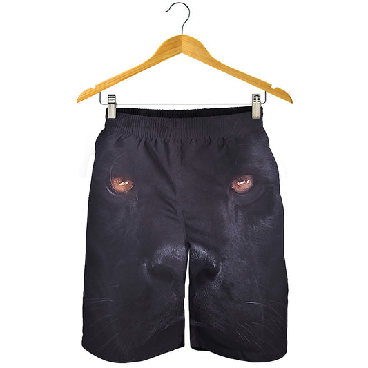 Black Jaguar Print Men's Shorts