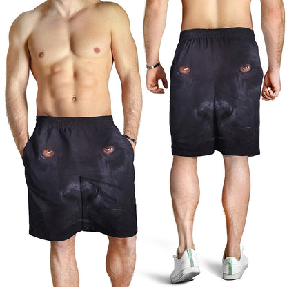 Black Jaguar Print Men's Shorts