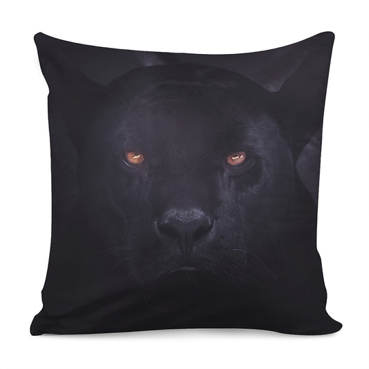 Black Jaguar Print Pillow Cover