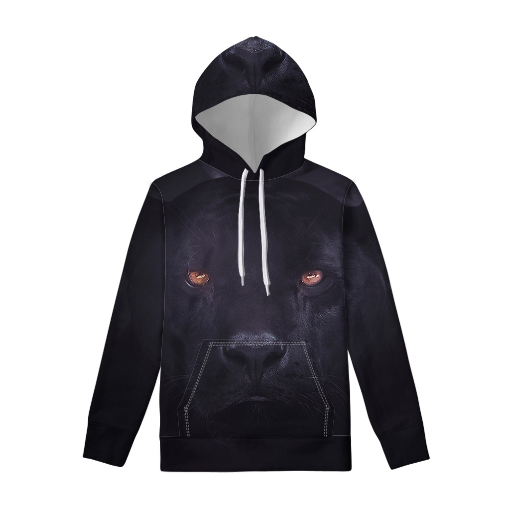 Black Jaguar Print Pullover Hoodie