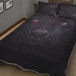 Black Jaguar Print Quilt Bed Set