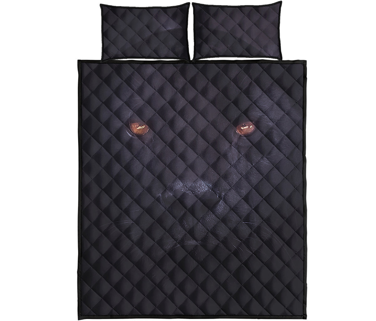 Black Jaguar Print Quilt Bed Set