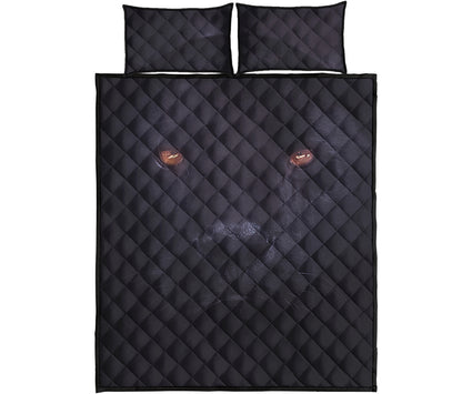 Black Jaguar Print Quilt Bed Set