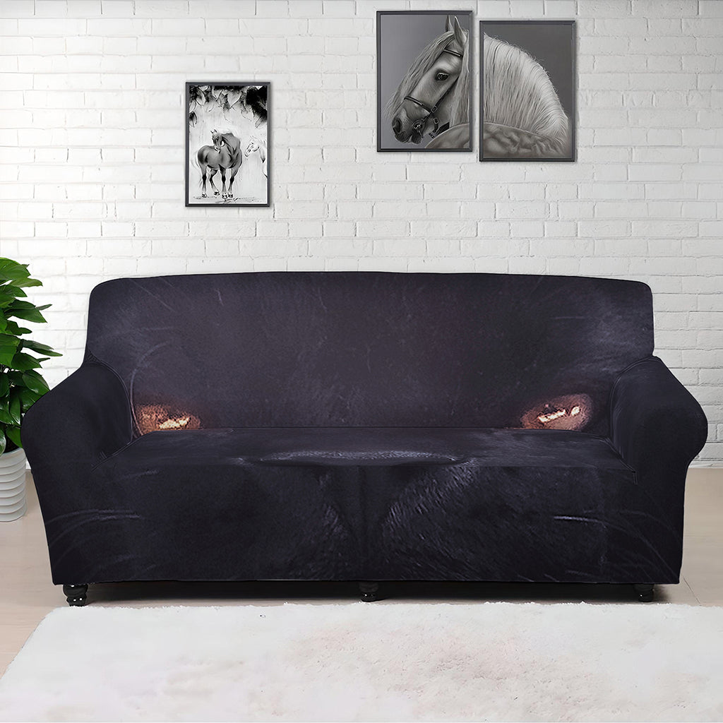 Black Jaguar Print Sofa Cover