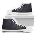 Black Jaguar Print White High Top Sneakers