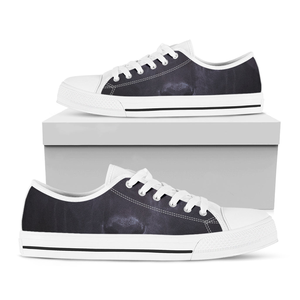 Black Jaguar Print White Low Top Shoes