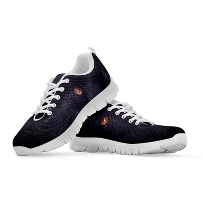 Black Jaguar Print White Sneakers