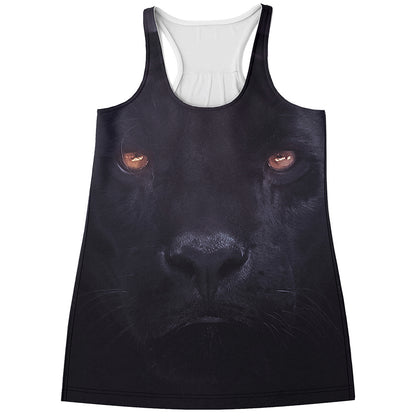 Black Jaguar Print Women's Racerback Tank Top