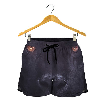 Black Jaguar Print Women's Shorts