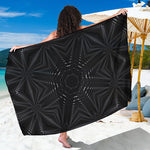 Black Kaleidoscope Print Beach Sarong Wrap