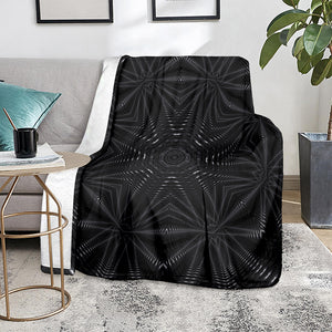 Black Kaleidoscope Print Blanket