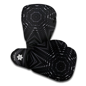 Black Kaleidoscope Print Boxing Gloves