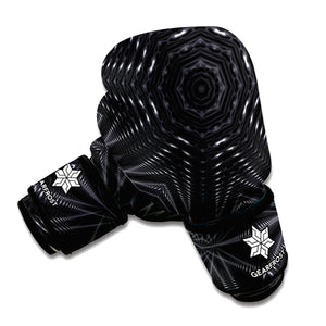 Black Kaleidoscope Print Boxing Gloves