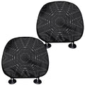 Black Kaleidoscope Print Car Headrest Covers