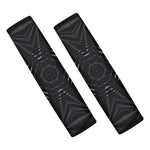 Black Kaleidoscope Print Car Seat Belt Covers