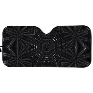 Black Kaleidoscope Print Car Sun Shade