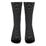 Black Kaleidoscope Print Crew Socks