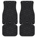Black Kaleidoscope Print Front and Back Car Floor Mats