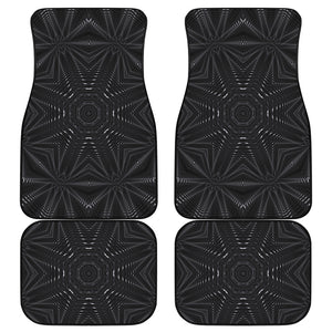 Black Kaleidoscope Print Front and Back Car Floor Mats