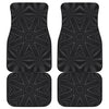 Black Kaleidoscope Print Front and Back Car Floor Mats