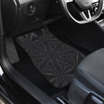 Black Kaleidoscope Print Front and Back Car Floor Mats