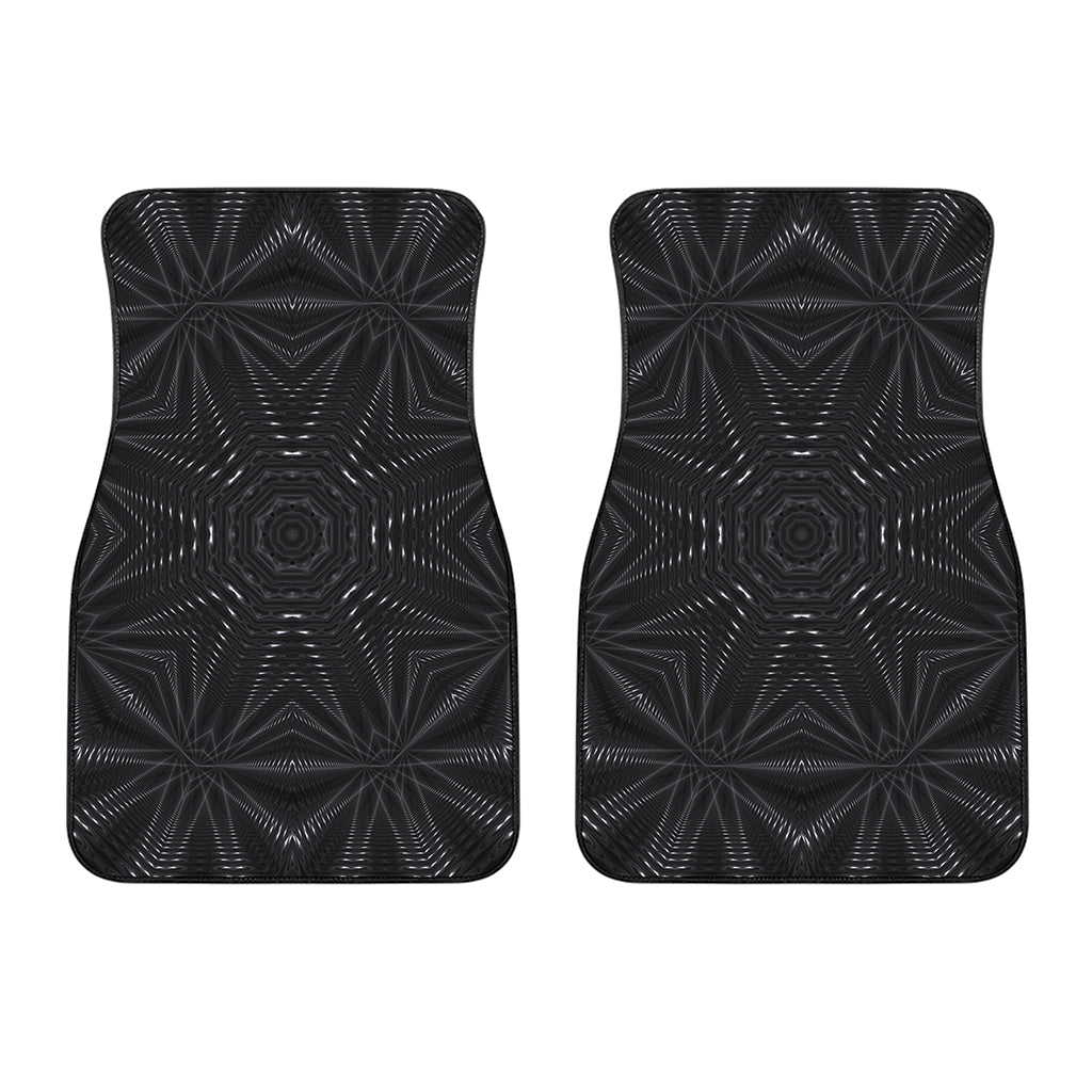 Black Kaleidoscope Print Front Car Floor Mats