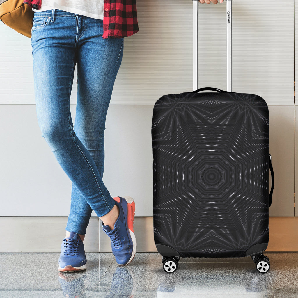 Black Kaleidoscope Print Luggage Cover