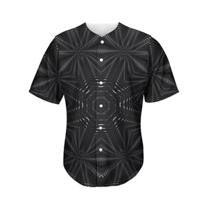 Black Kaleidoscope Print Men's Baseball Jersey