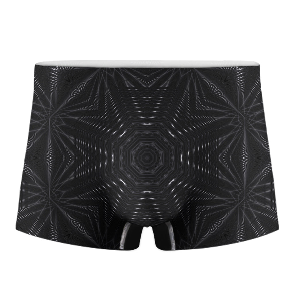 Black Kaleidoscope Print Men's Boxer Briefs