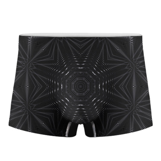 Black Kaleidoscope Print Men's Boxer Briefs