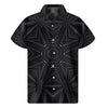 Black Kaleidoscope Print Men's Short Sleeve Shirt