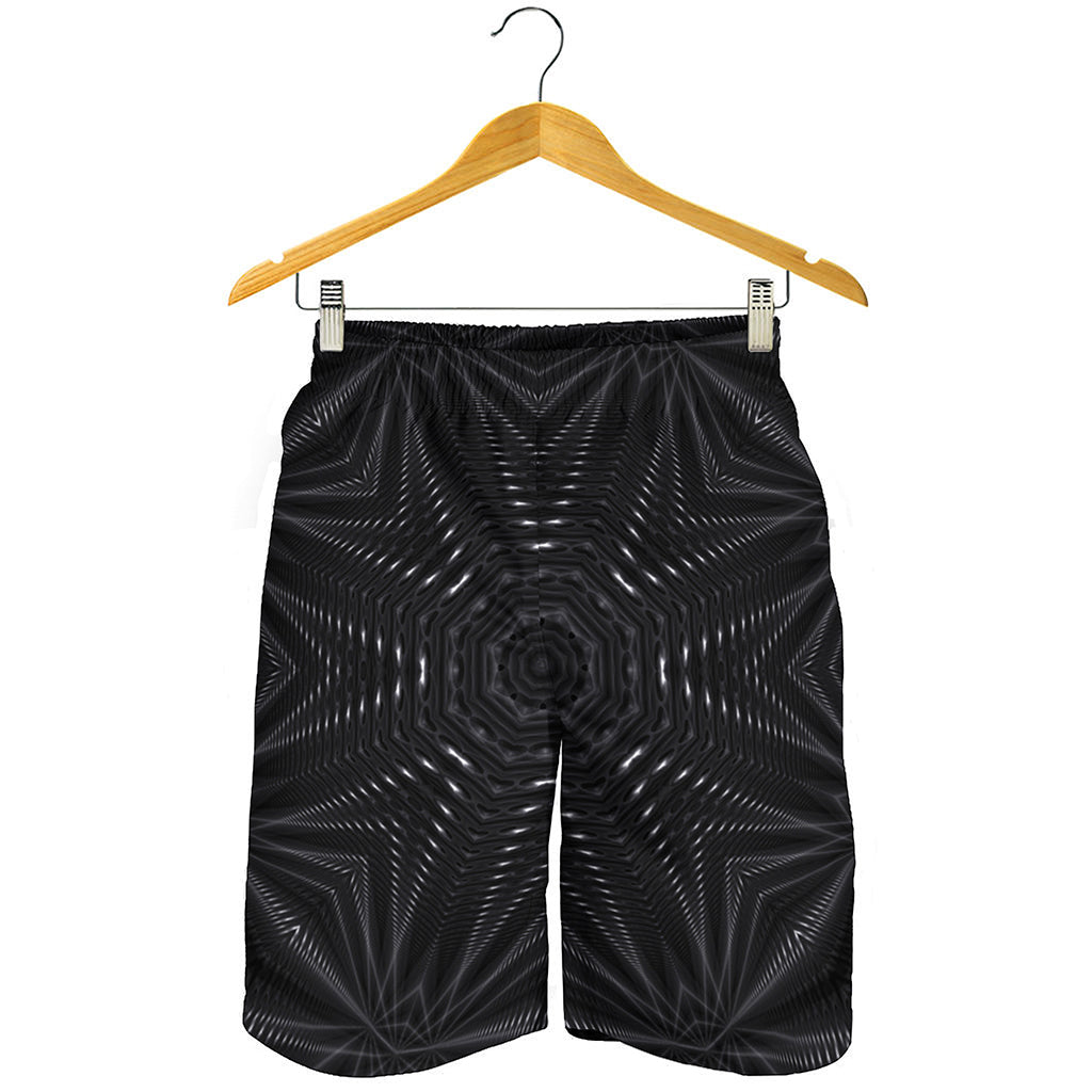 Black Kaleidoscope Print Men's Shorts