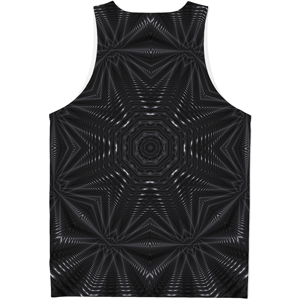 Black Kaleidoscope Print Men's Tank Top