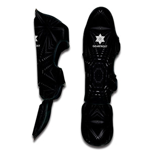 Black Kaleidoscope Print Muay Thai Shin Guard