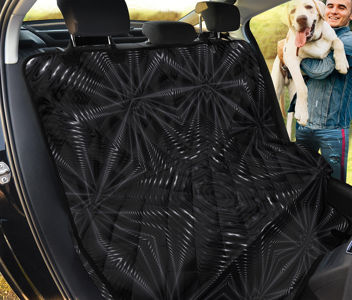 Black Kaleidoscope Print Pet Car Back Seat Cover