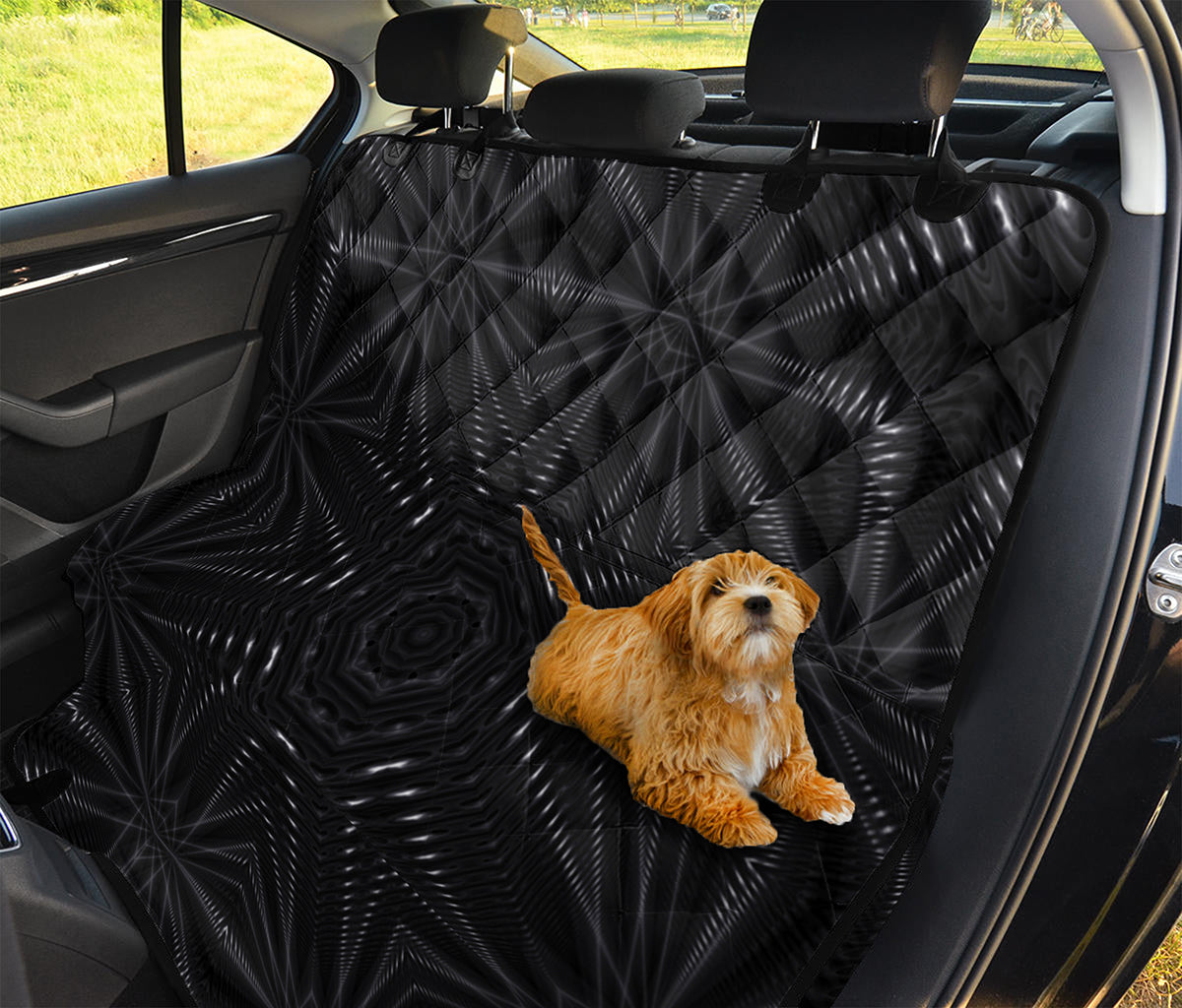 Black Kaleidoscope Print Pet Car Back Seat Cover