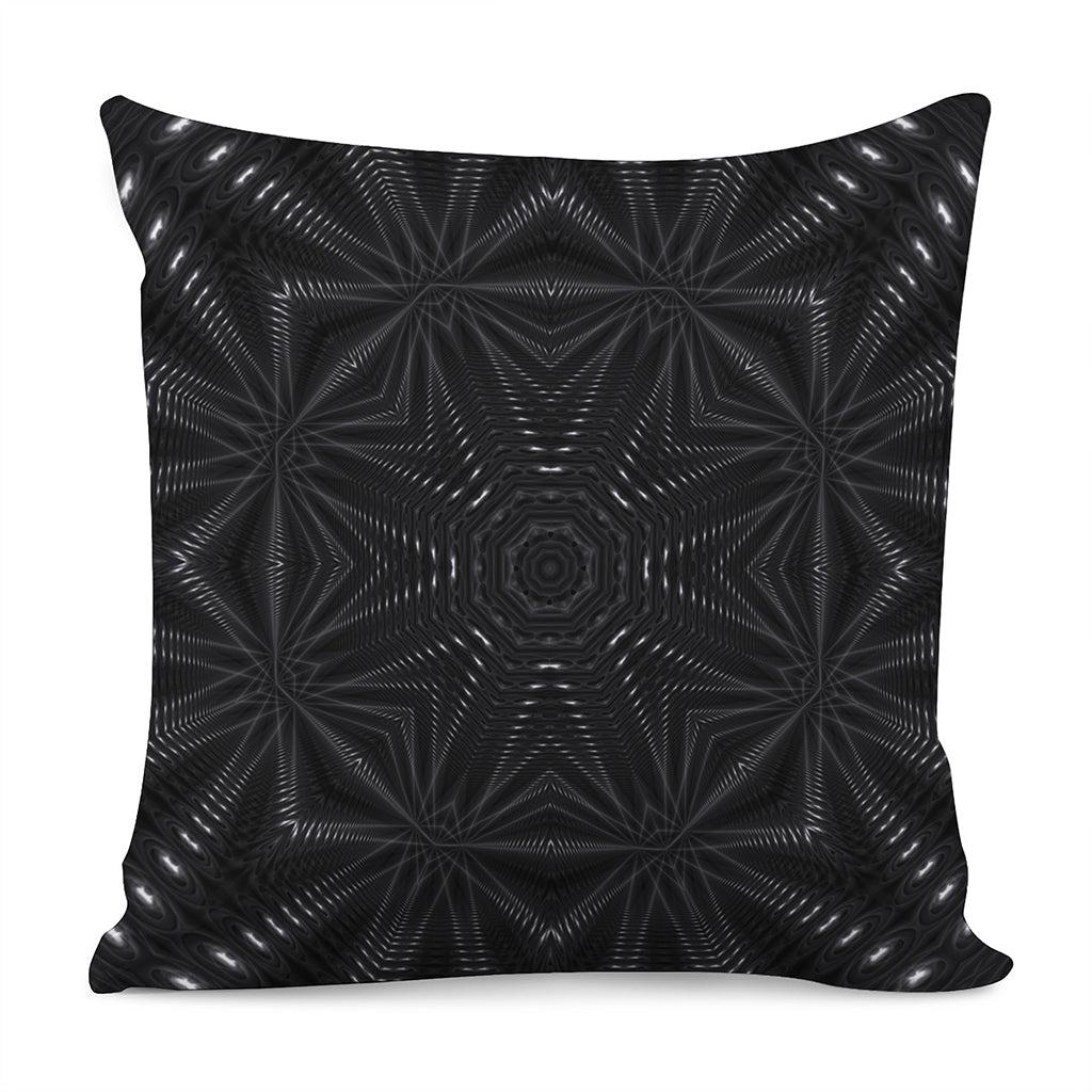 Black Kaleidoscope Print Pillow Cover