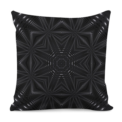 Black Kaleidoscope Print Pillow Cover