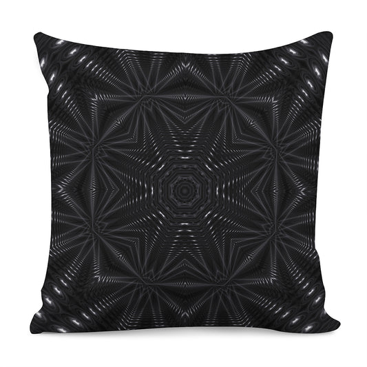 Black Kaleidoscope Print Pillow Cover