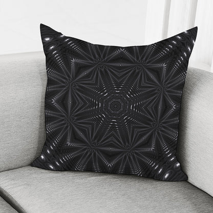 Black Kaleidoscope Print Pillow Cover