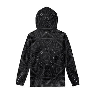 Black Kaleidoscope Print Pullover Hoodie