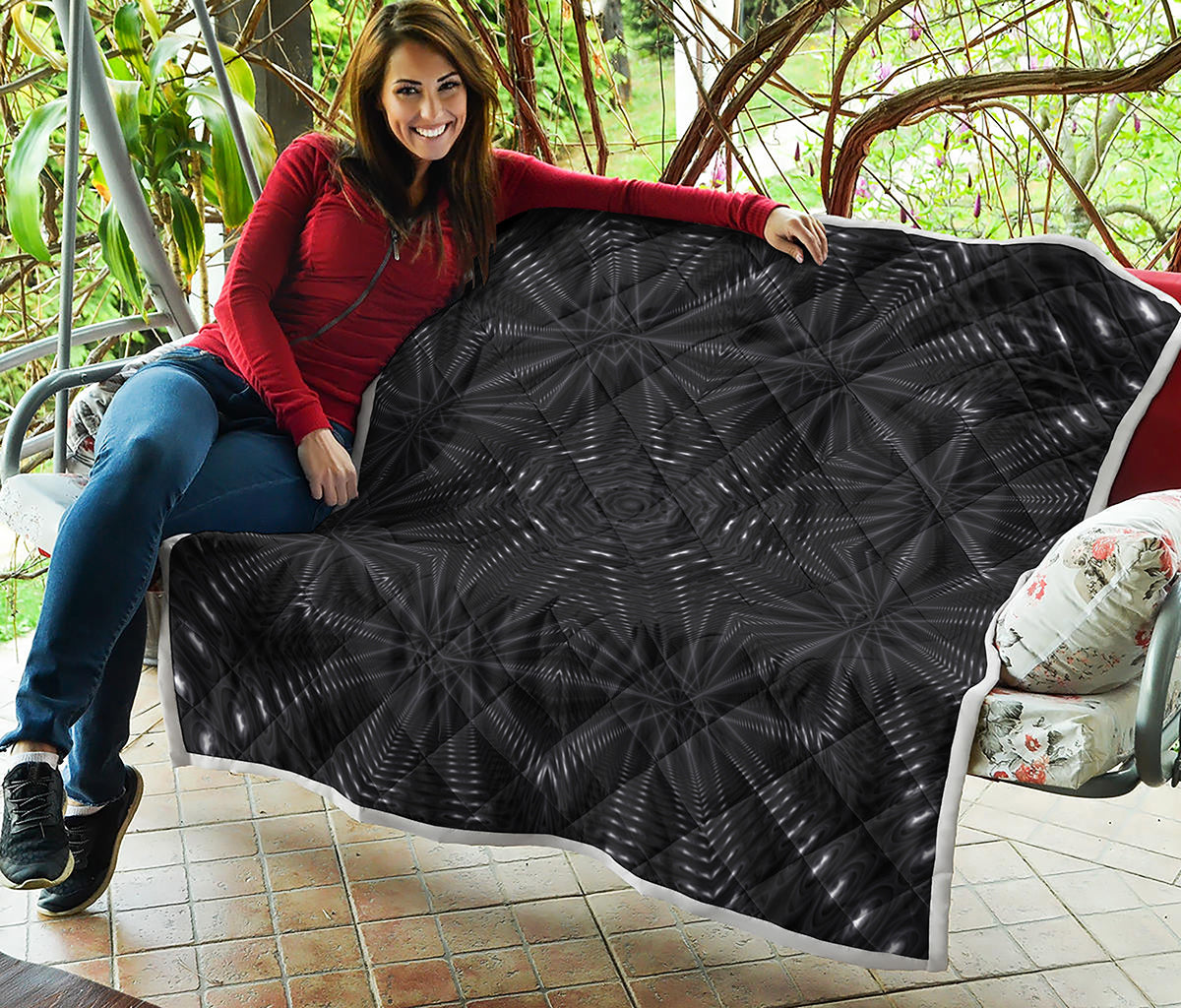 Black Kaleidoscope Print Quilt