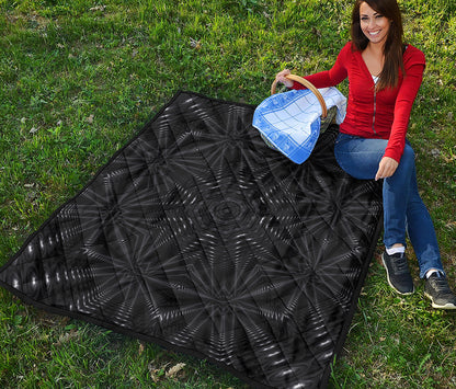 Black Kaleidoscope Print Quilt